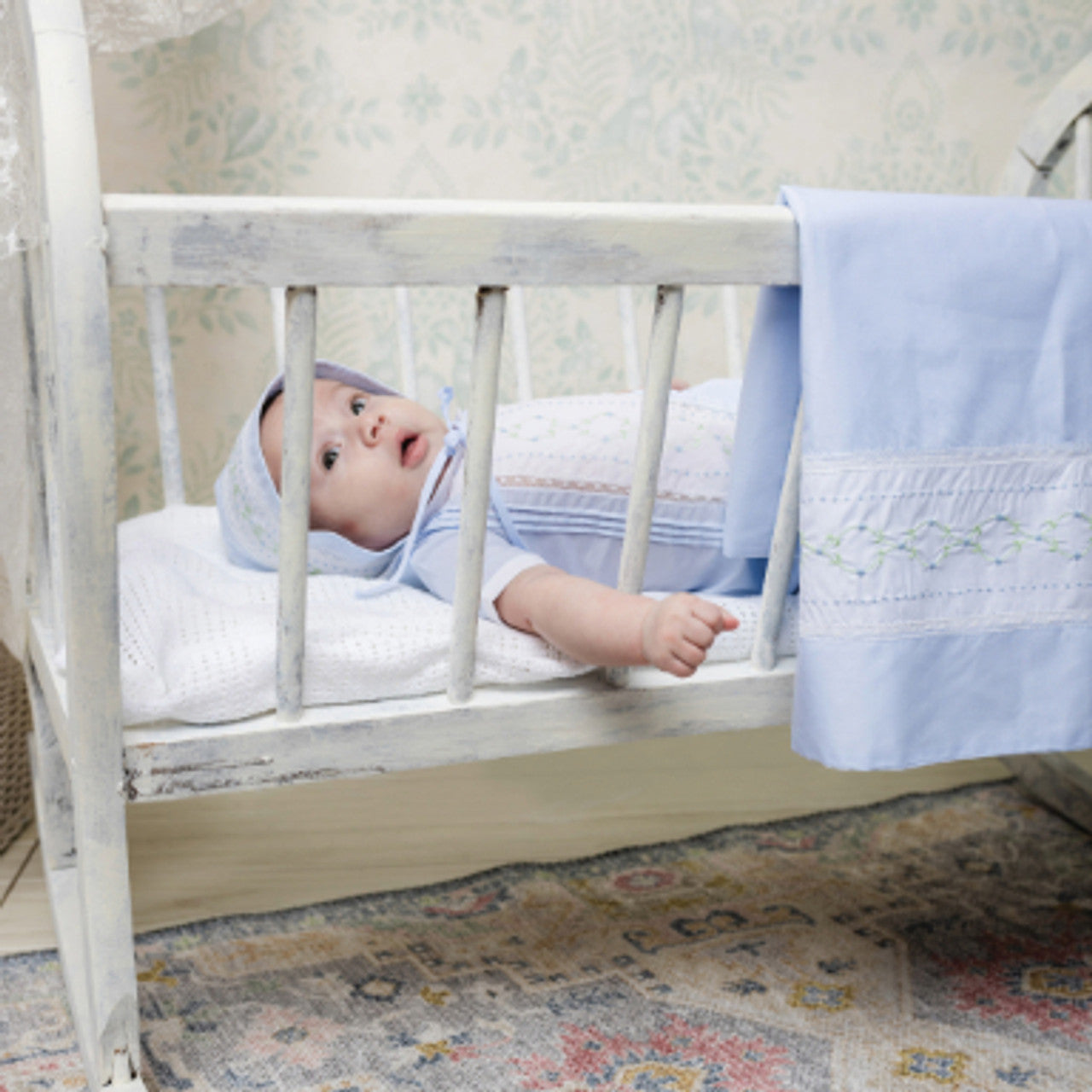 Boys Vintage Bloom Receiving Blanket