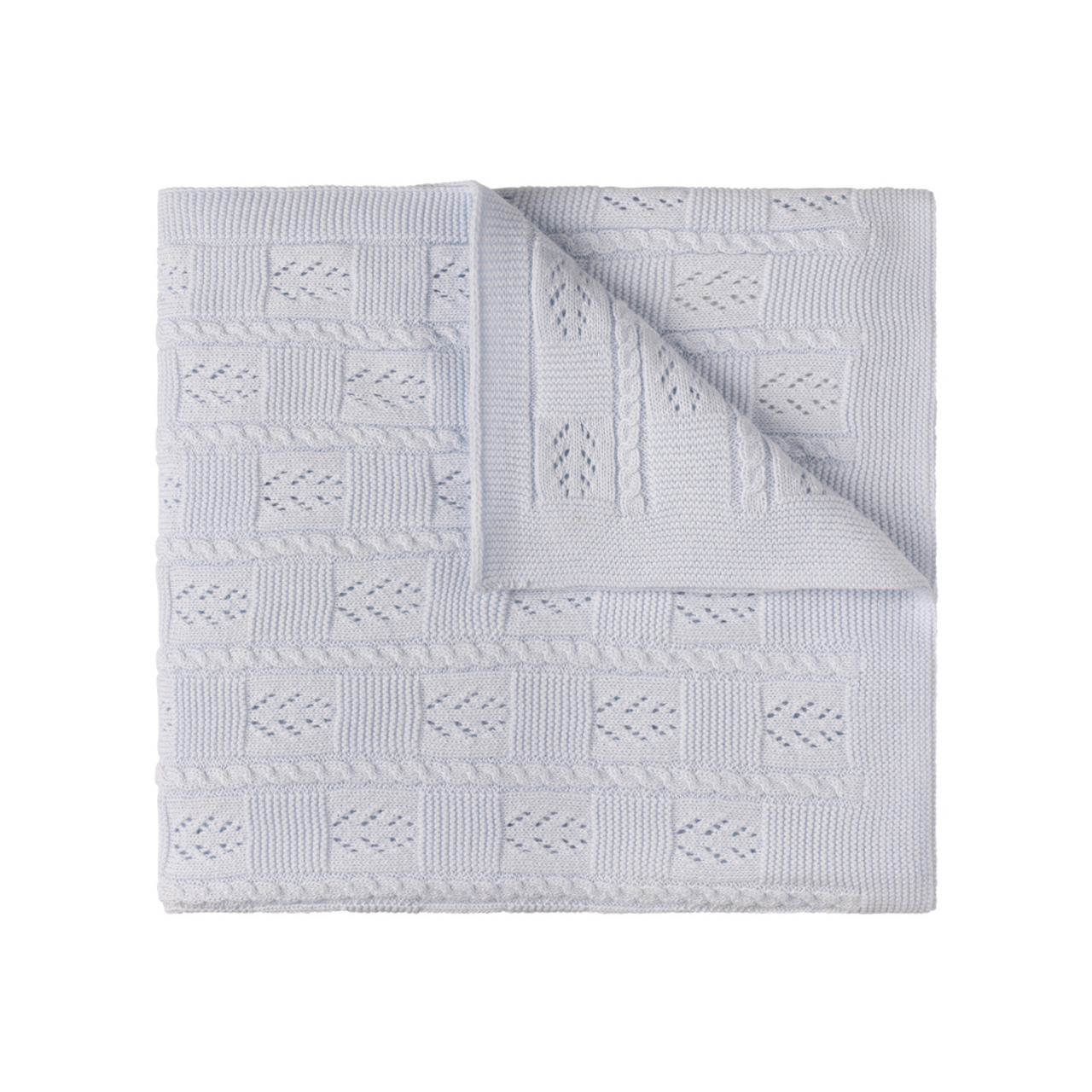 Cable Pointelle Knit Blanket