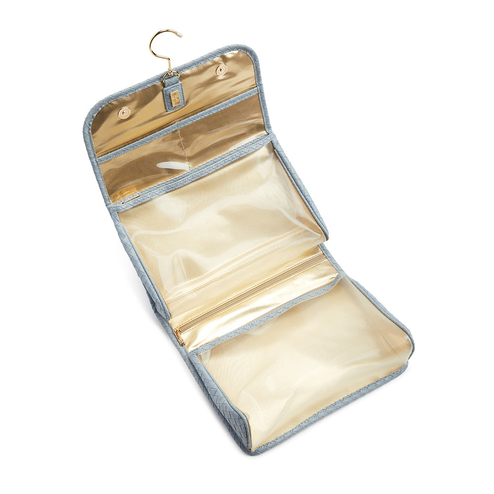 LUXE Hanging Toiletry Case - WOVEN BLEU