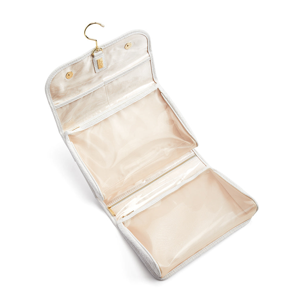 LUXE Hanging Toiletry case - WOVEN BRIDAL WHITE