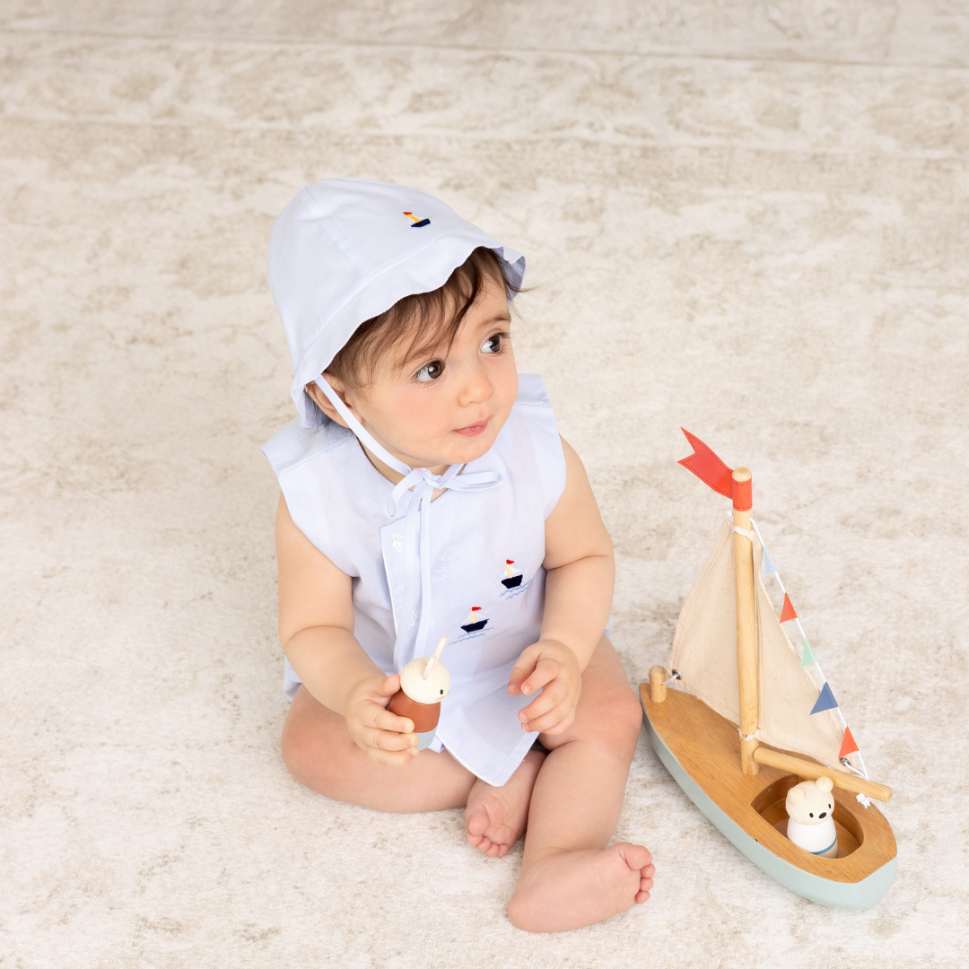 Blue Nautical Diaper Set