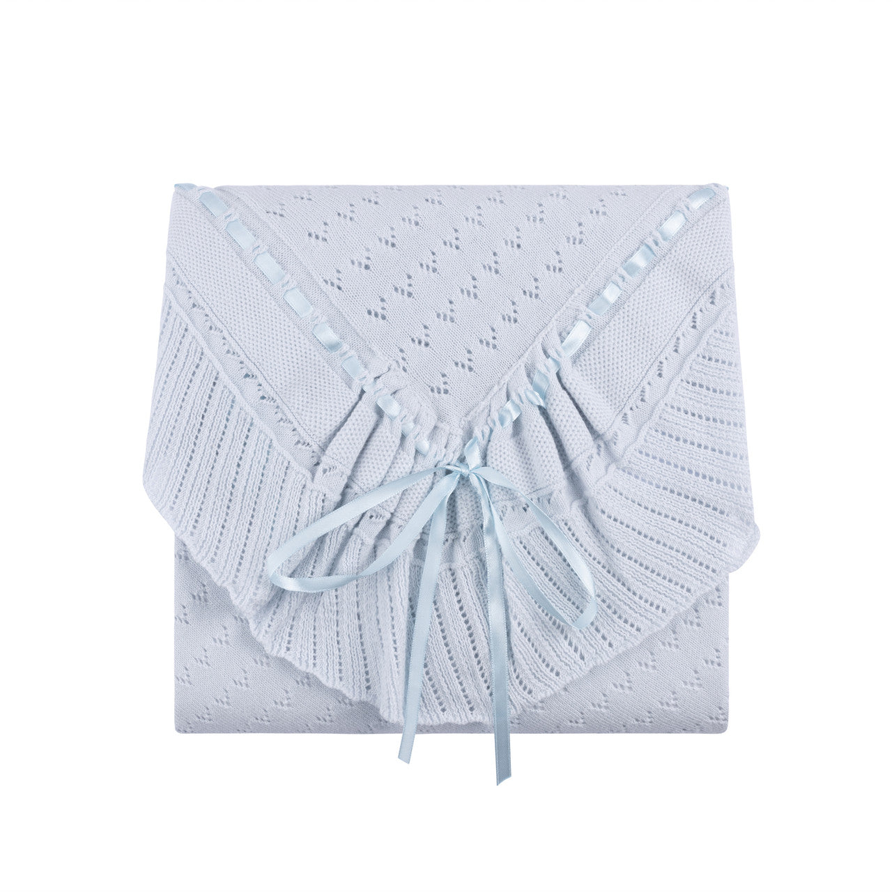 Pointelle Knit Ruffle Blanket
