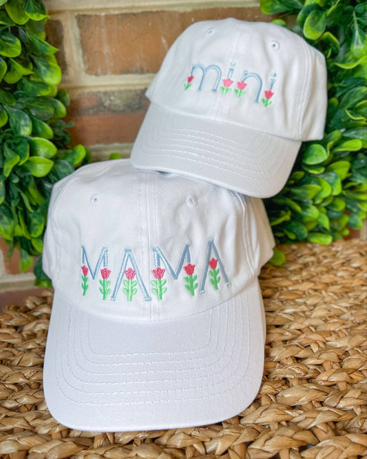 Mama & Mini (infant size 0-12M) Floral Ball Cap SET