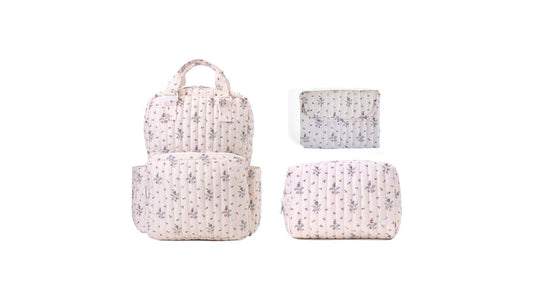 Quilted All You Need Bundle in Fleurie + Changer Mat + Everyday (3 Piece)