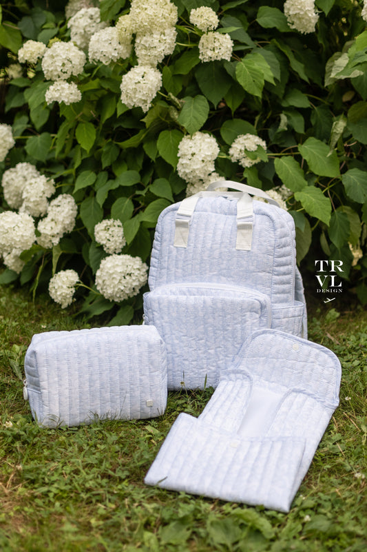 Quilted All You Need Bundle in Woodland Blue + Changer Mat + Everyday (3 Piece)