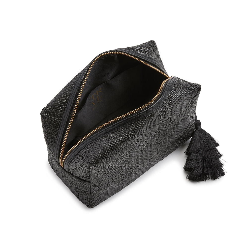 LUXE BALI STRAW  - EVERYTHING BAG - CANE MIDNIGHT