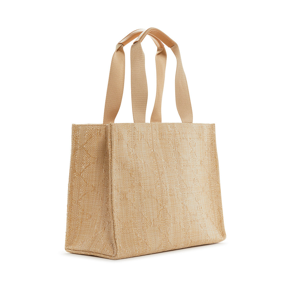 LUXE BALI STRAW TOTE - OASIS CANE SAND