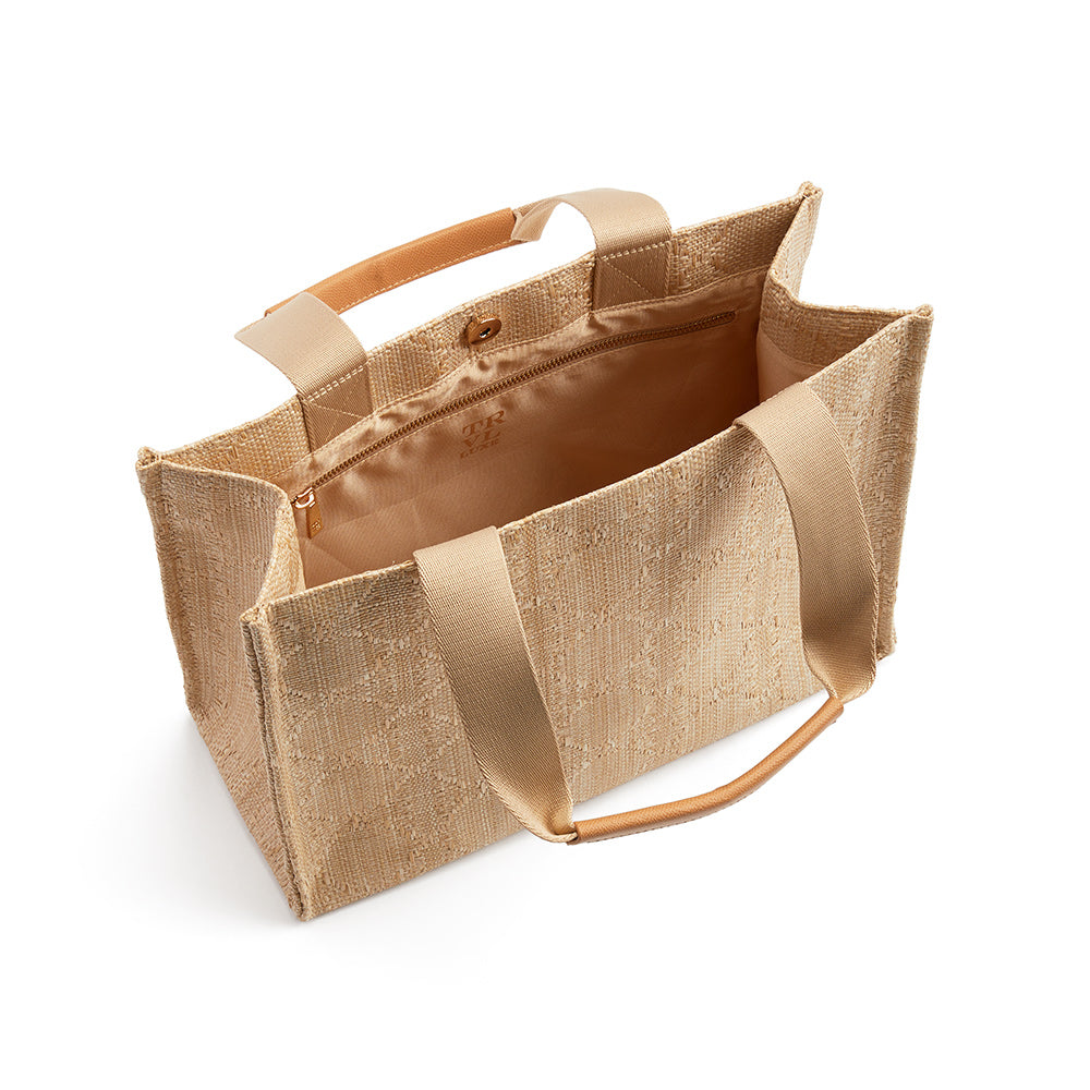 LUXE BALI STRAW TOTE - OASIS CANE SAND