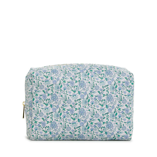 LUXE Everyday Cosmetic Bag - HAMPTONS with Chambray Pinstripe Liner
