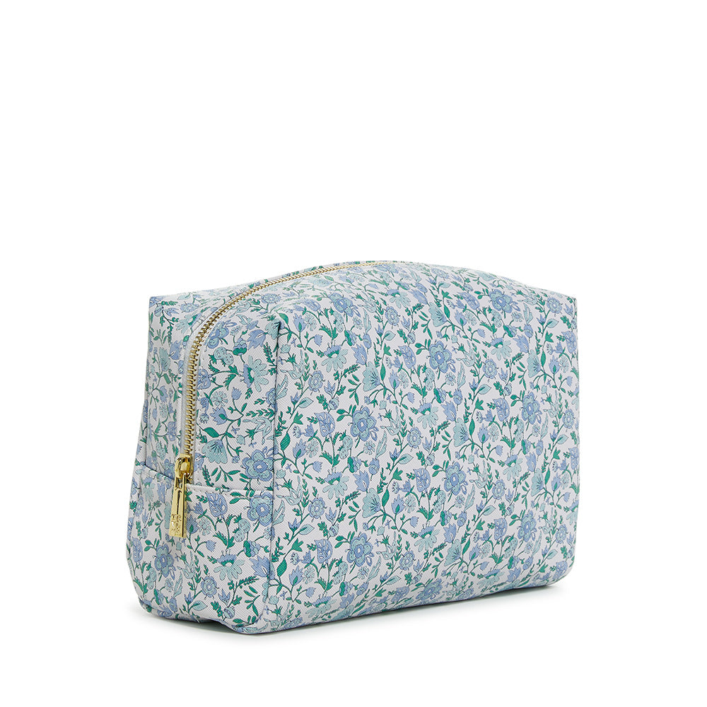 LUXE Everyday Cosmetic Bag - HAMPTONS with Chambray Pinstripe Liner