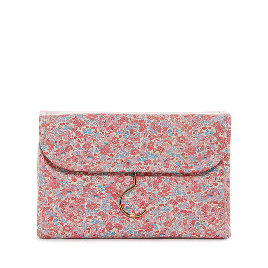 LUXE Hanging Toiletry Case MARSEILLE with Pink Pinstripe Liner