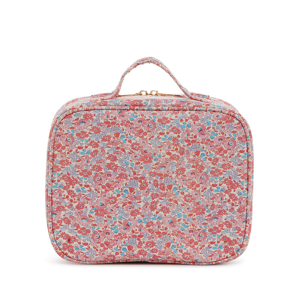 LUXE TRVL2 Cosmetic Toiletry Case - MARSEILLE with Pink Pinstripe Liner