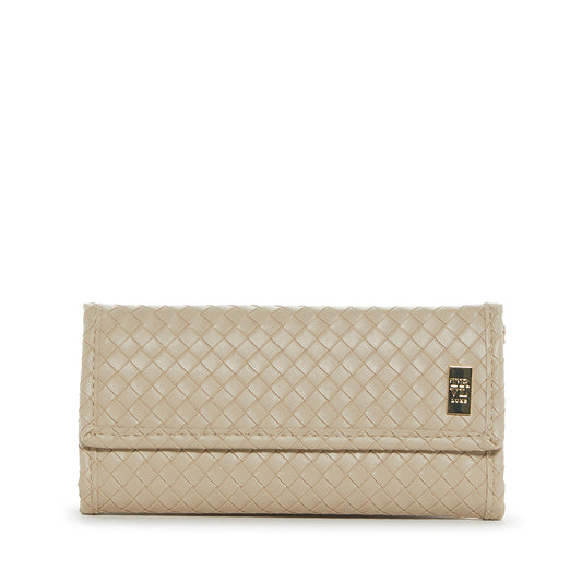 LUXE JEWELRY WALLET -  WOVEN BISQUE