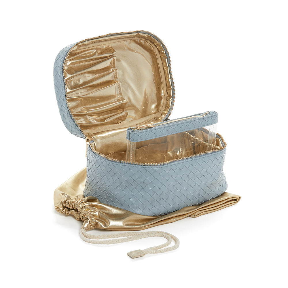 LUXE TRAIN2 - Cosmetic Case WOVEN BLEU