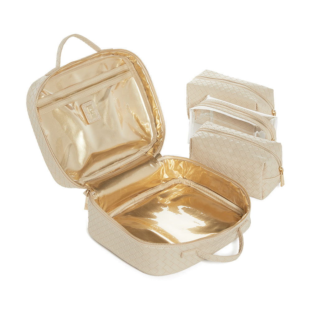 LUXE TRVL2 Cosmetic Toiletry Case - WOVEN BISQUE