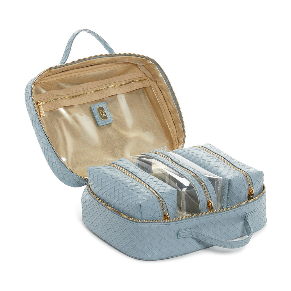 LUXE TRVL2 Cosmetic Toiletry Case - WOVEN BLEU