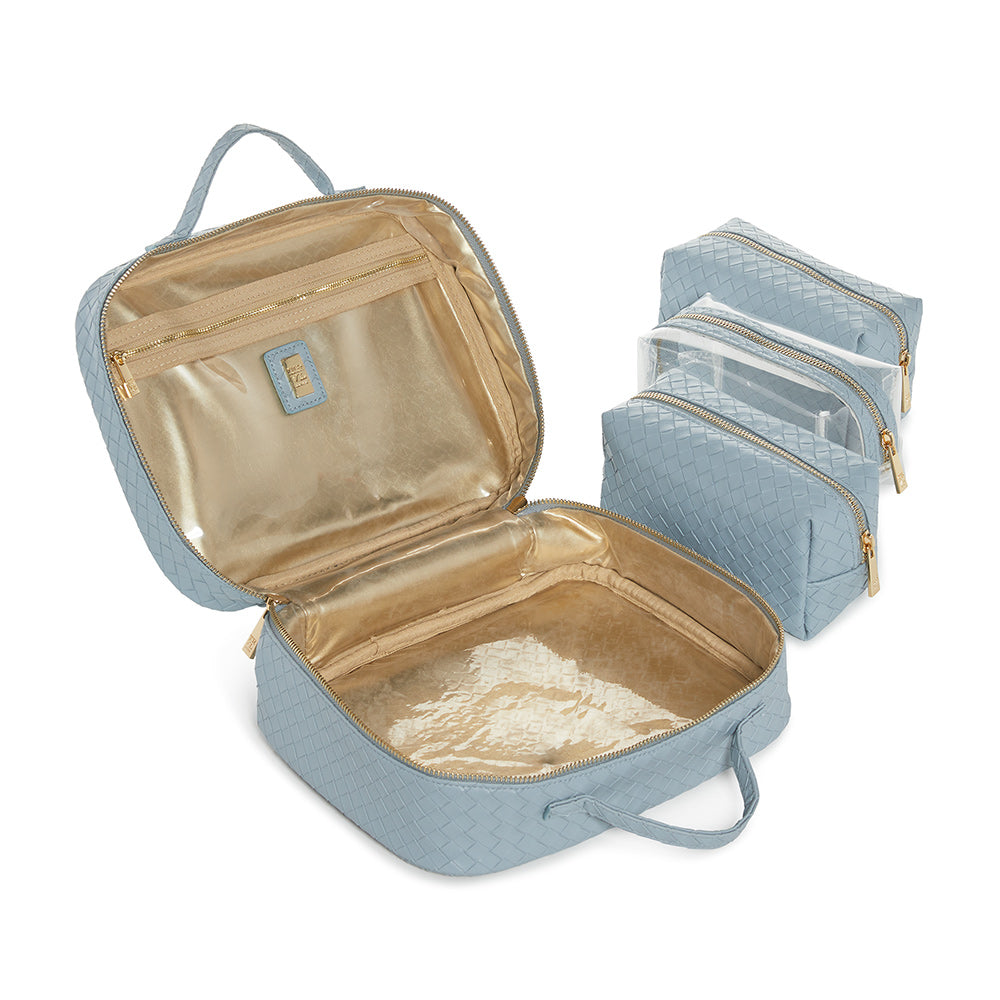 LUXE TRVL2 Cosmetic Toiletry Case - WOVEN BLEU