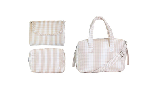 Quilted Stroller Bag Bundle in Pimlico Stripe Sand + Changer Mat + Everyday (3 Piece)