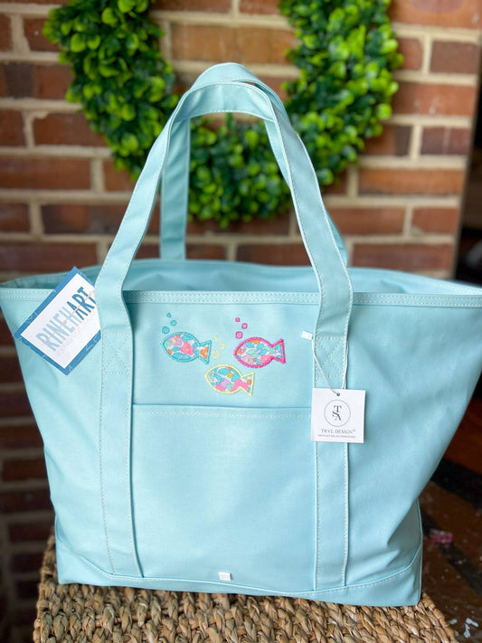 "Gone Swimming" TRVL Maxi Tote in Lake